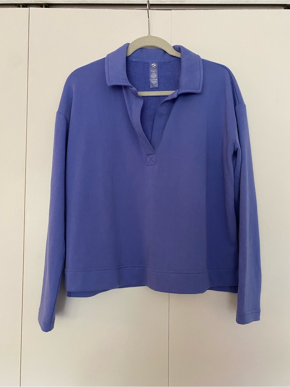 Lou & Grey Relaxed Split-Neck Pullover - Periwinkle Blue